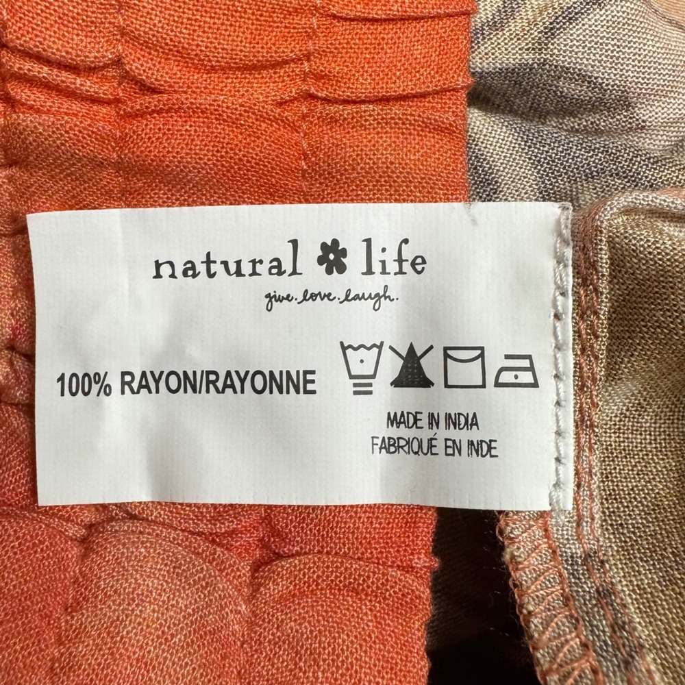 NWT Natural Life Boho Wide Leg Palazzo Pants Womens Large Floral Artsy Festival - Picture 10 of 11